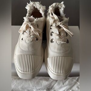 New. Zimmermann Fringe Canvas Plimsole Sneakers- Size 40 Original $350 plus tax.